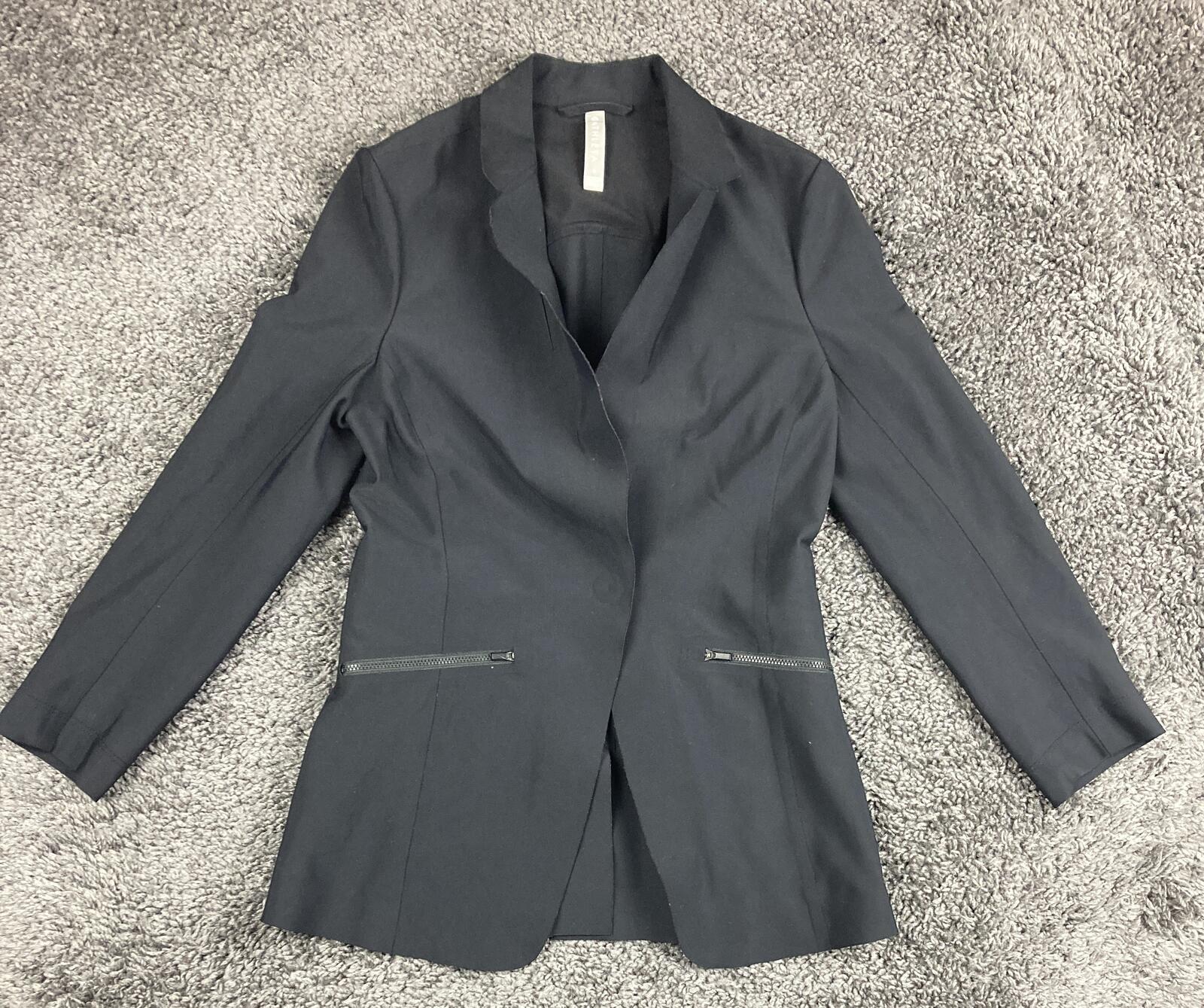 Athleta Interstellar Blazer Jacket Black EuroLuxe Stretch Travel Work Sz 0