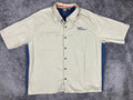 Harley-Davidson MotorClothes Shop Shirt Men's  Beige Blue Embroidered Logo XXXL