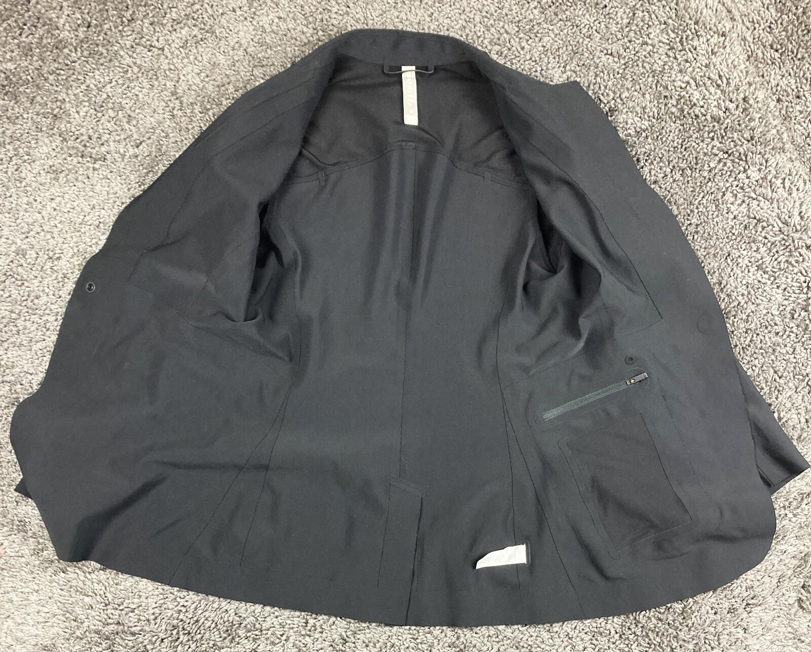 Athleta Interstellar Blazer Jacket Black EuroLuxe Stretch Travel Work Sz 0