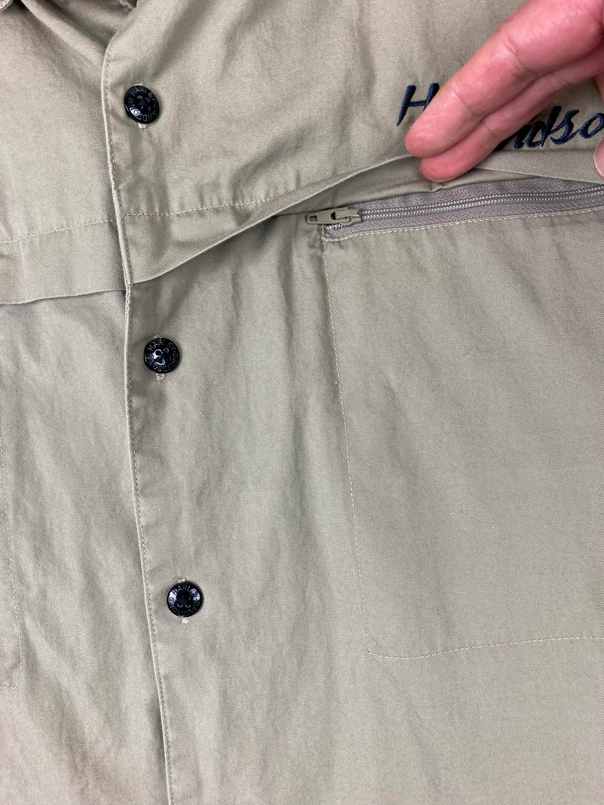 Harley-Davidson MotorClothes Shop Shirt Men's  Beige Blue Embroidered Logo XXXL