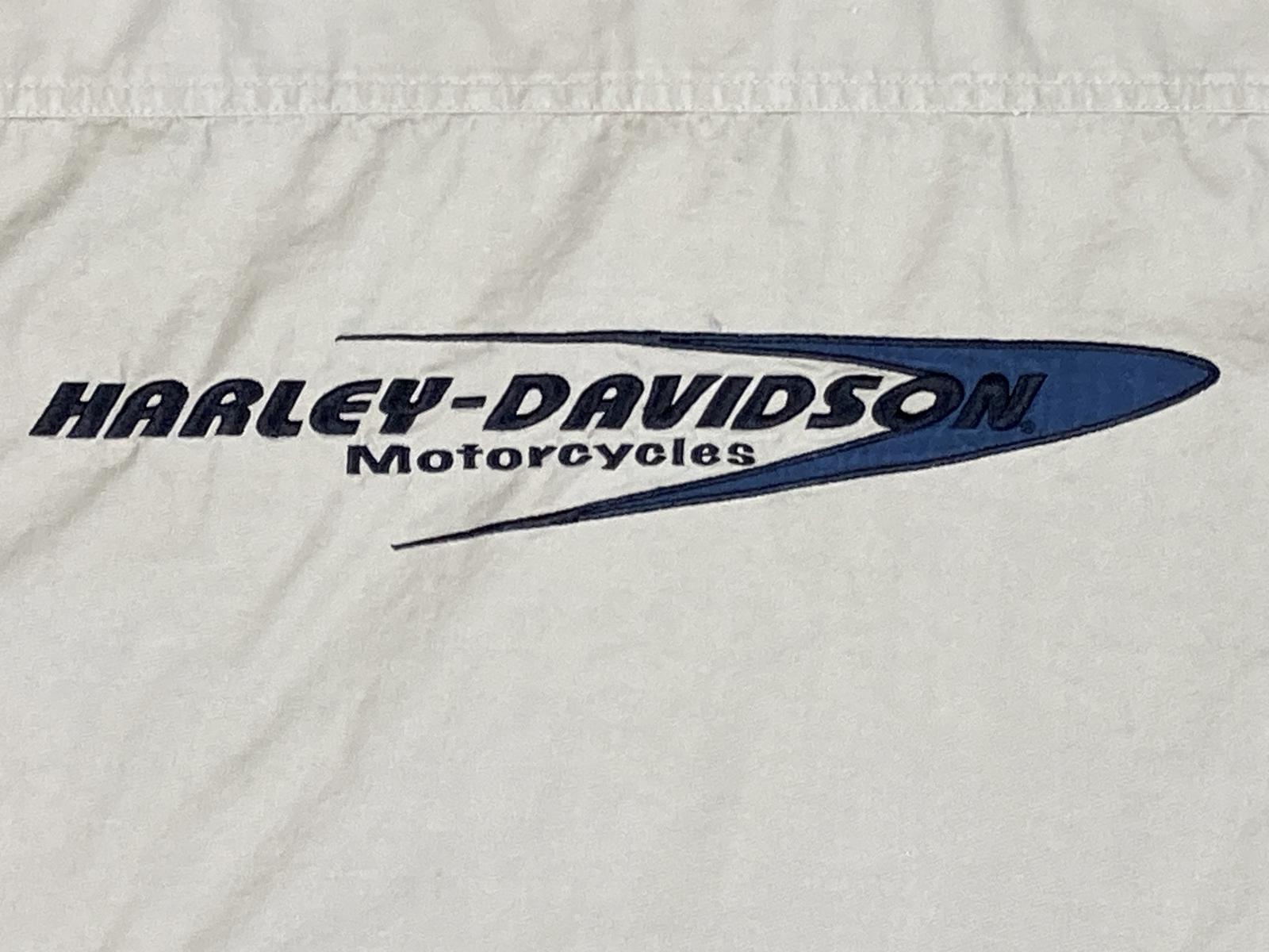 Harley-Davidson MotorClothes Shop Shirt Men's  Beige Blue Embroidered Logo XXXL