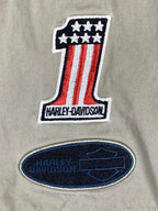 Harley-Davidson MotorClothes Shop Shirt Men's  Beige Blue Embroidered Logo XXXL