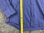 Emile Lafaurie Men's Long Sleeve Polka Dot Stretch Button Dress Shirt Blue S