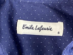 Emile Lafaurie Men's Long Sleeve Polka Dot Stretch Button Dress Shirt Blue S
