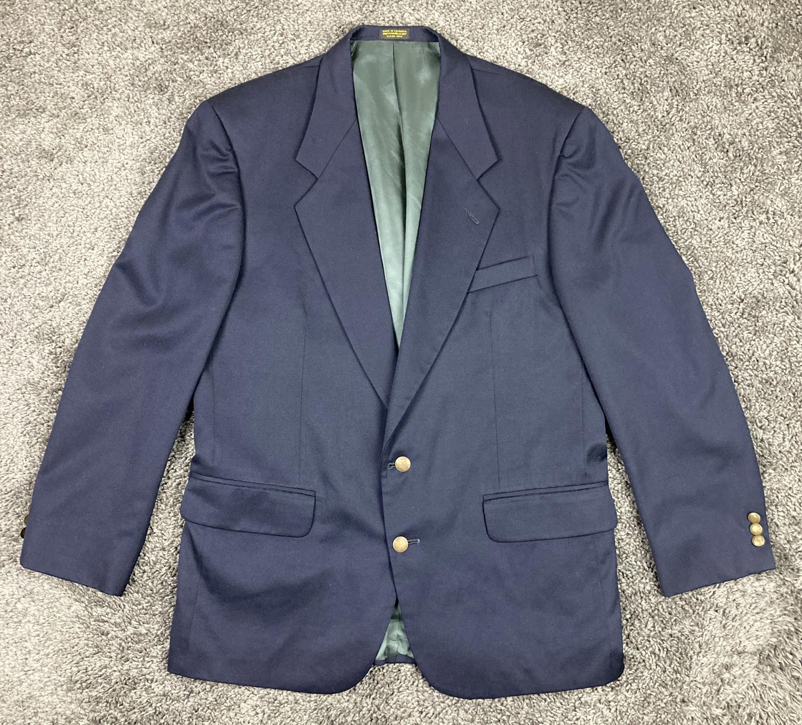 Oscar de la Renta Blazer 100% Wool Gold Buttons Men's 42R Navy