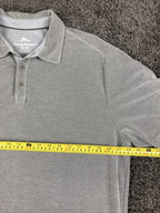 Tommy Bahama Shoreline Surf Polo Shirt Mens XL Gray Tencel Golf Short Sleeve