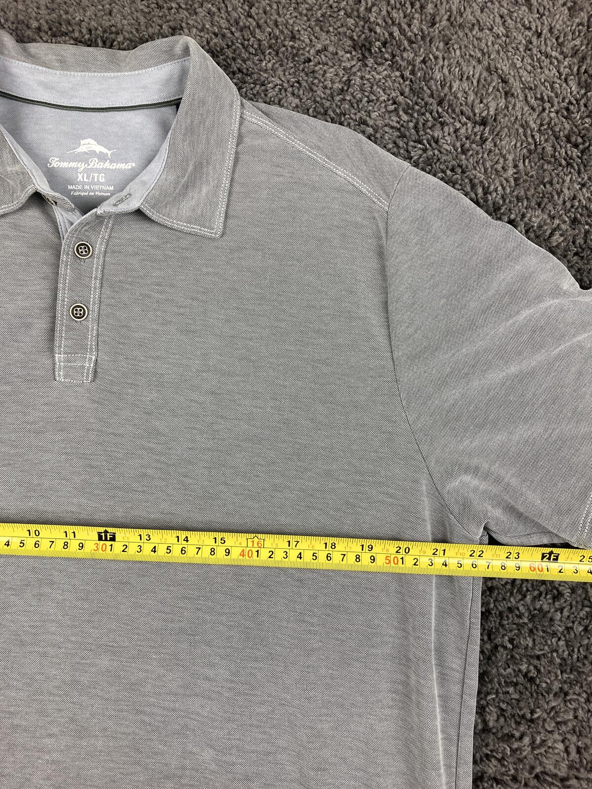 Tommy Bahama Shoreline Surf Polo Shirt Mens XL Gray Tencel Golf Short Sleeve
