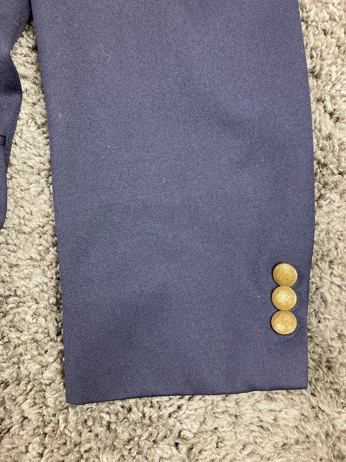Oscar de la Renta Blazer 100% Wool Gold Buttons Men's 42R Navy