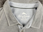 Tommy Bahama Shoreline Surf Polo Shirt Mens XL Gray Tencel Golf Short Sleeve
