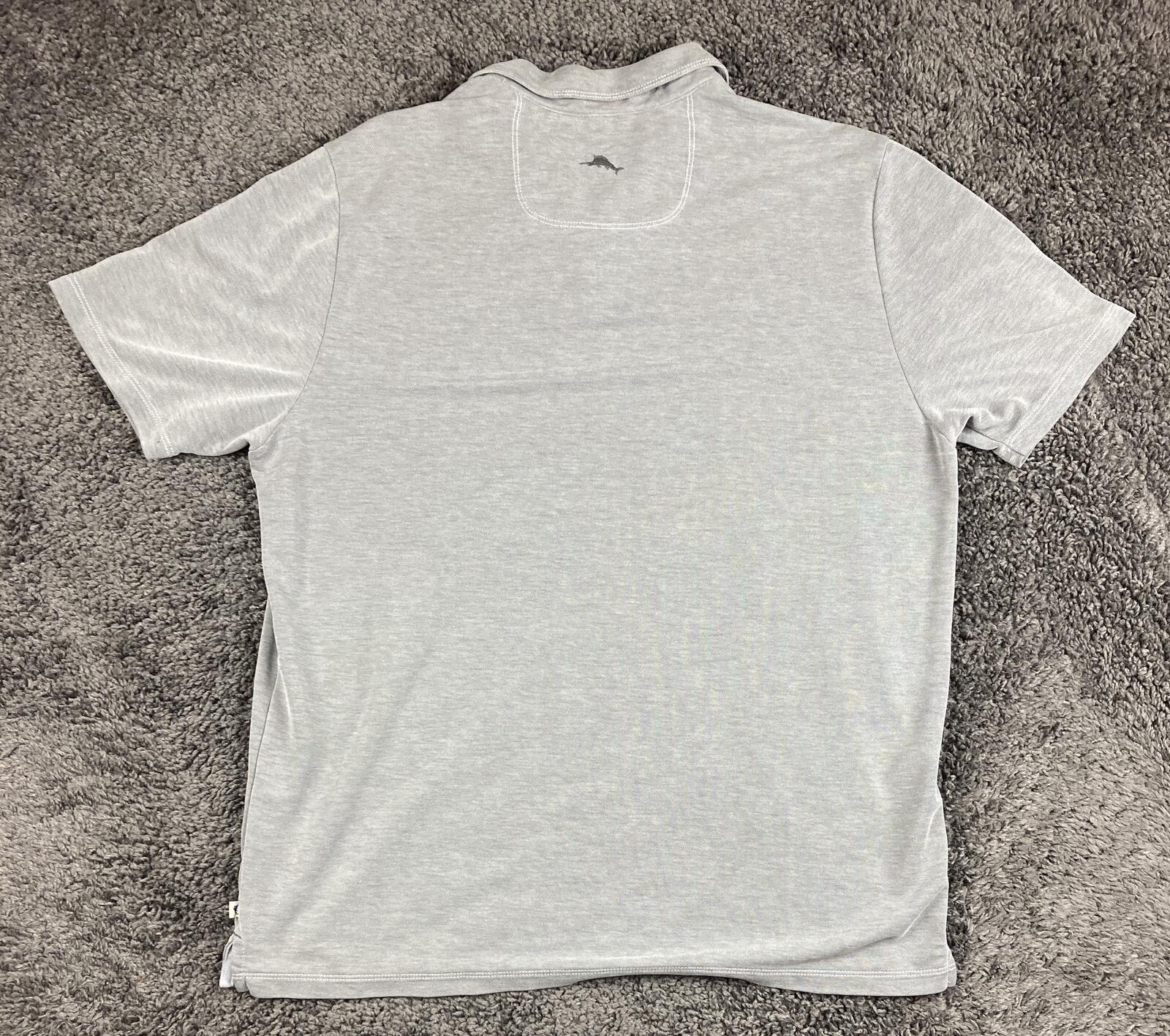 Tommy Bahama Shoreline Surf Polo Shirt Mens XL Gray Tencel Golf Short Sleeve