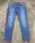 7 For All Mankind Josefina Jeans Slim Boyfriend Button Fly Medium Wash Denim 28