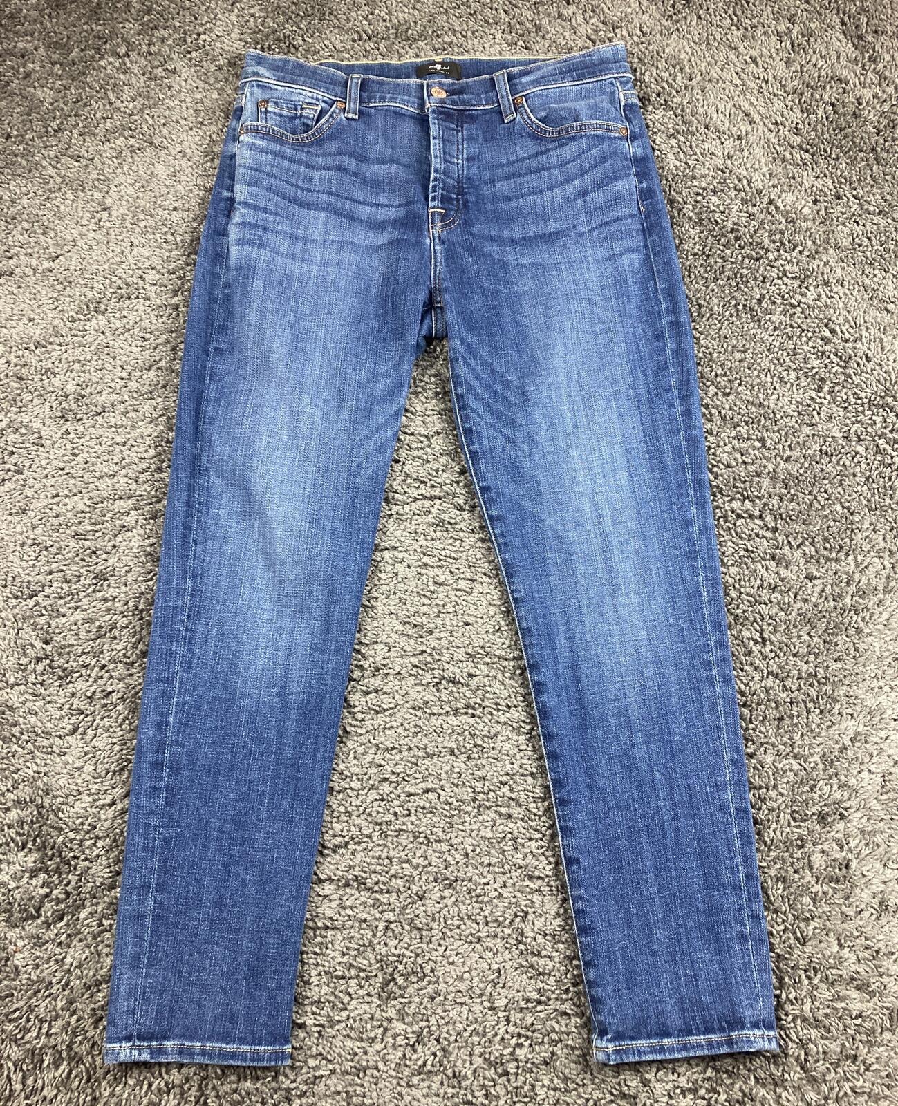 7 For All Mankind Josefina Jeans Slim Boyfriend Button Fly Medium Wash Denim 28