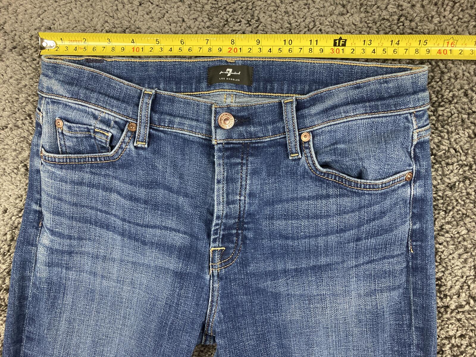 7 For All Mankind Josefina Jeans Slim Boyfriend Button Fly Medium Wash Denim 28