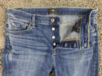 7 For All Mankind Josefina Jeans Slim Boyfriend Button Fly Medium Wash Denim 28
