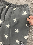 Quiksilver Mens Hybrid Board Shorts 32 Black White Star Swim Trunk Amphibian