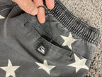 Quiksilver Mens Hybrid Board Shorts 32 Black White Star Swim Trunk Amphibian