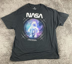 Hyper Space NASA T-Shirt Men's Black Astronaut Space Graphic Tee Sz 2XL