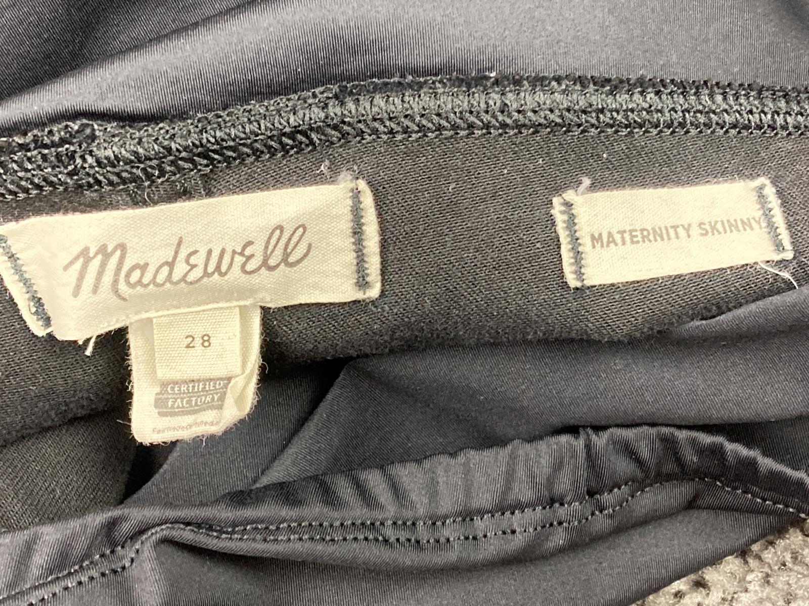 Madewell Maternity Skinny Jeans Womens Sz 28 Black Over Belly Panel