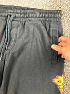 Billabong Shorebird Men Fleece Joggers Black Wavy Graphic Sweatpants Large
