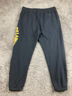 Billabong Shorebird Men Fleece Joggers Black Wavy Graphic Sweatpants Large