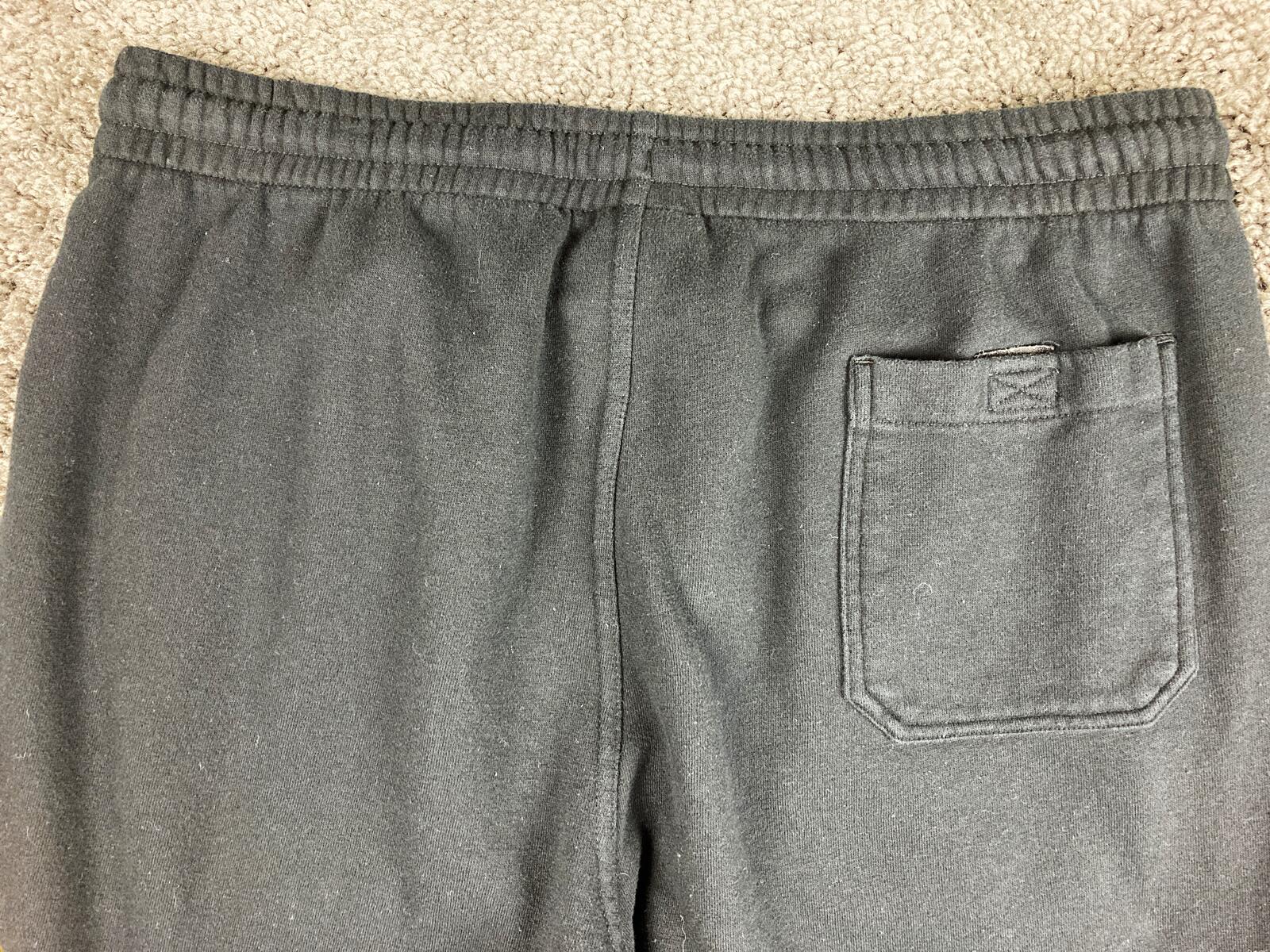 Billabong Shorebird Men Fleece Joggers Black Wavy Graphic Sweatpants Large