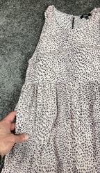 Wishlist Maxi Dress Animal Print Women’s Ivory Sleeveless Tiered Size M