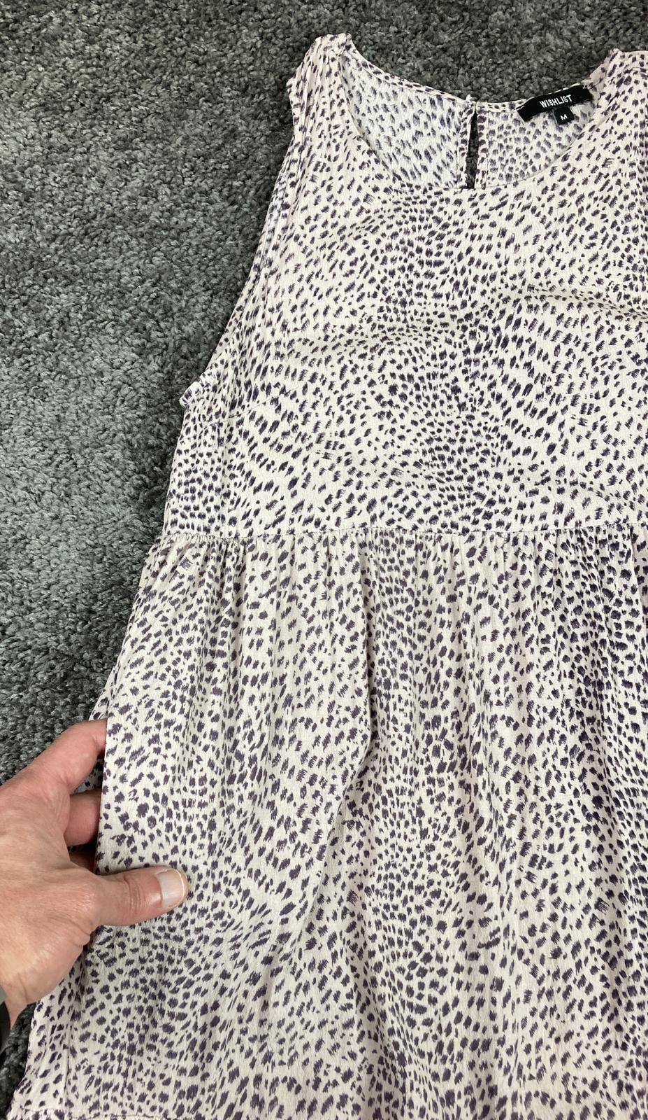 Wishlist Maxi Dress Animal Print Women’s Ivory Sleeveless Tiered Size M
