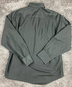 Brandini Men’s Button-Up Shirt Black Long Sleeve Textured Zigzag Pattern Size L