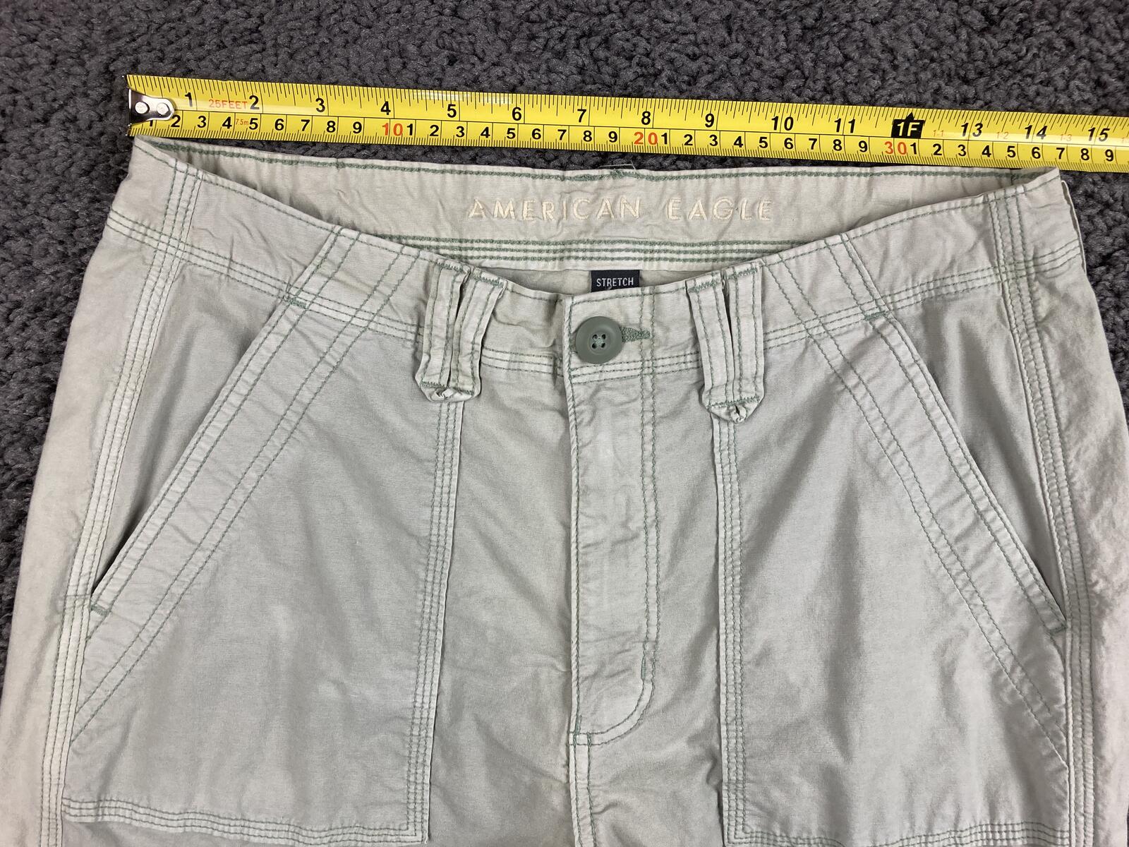 American Eagle Snappy Baggy Cargo Pants Womens 8 Sage Green Wide Leg Utility