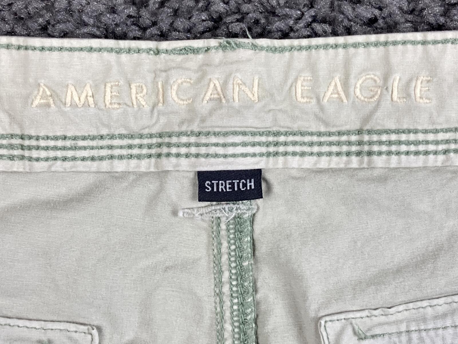 American Eagle Snappy Baggy Cargo Pants Womens 8 Sage Green Wide Leg Utility