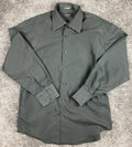 Brandini Men’s Button-Up Shirt Black Long Sleeve Textured Zigzag Pattern Size L