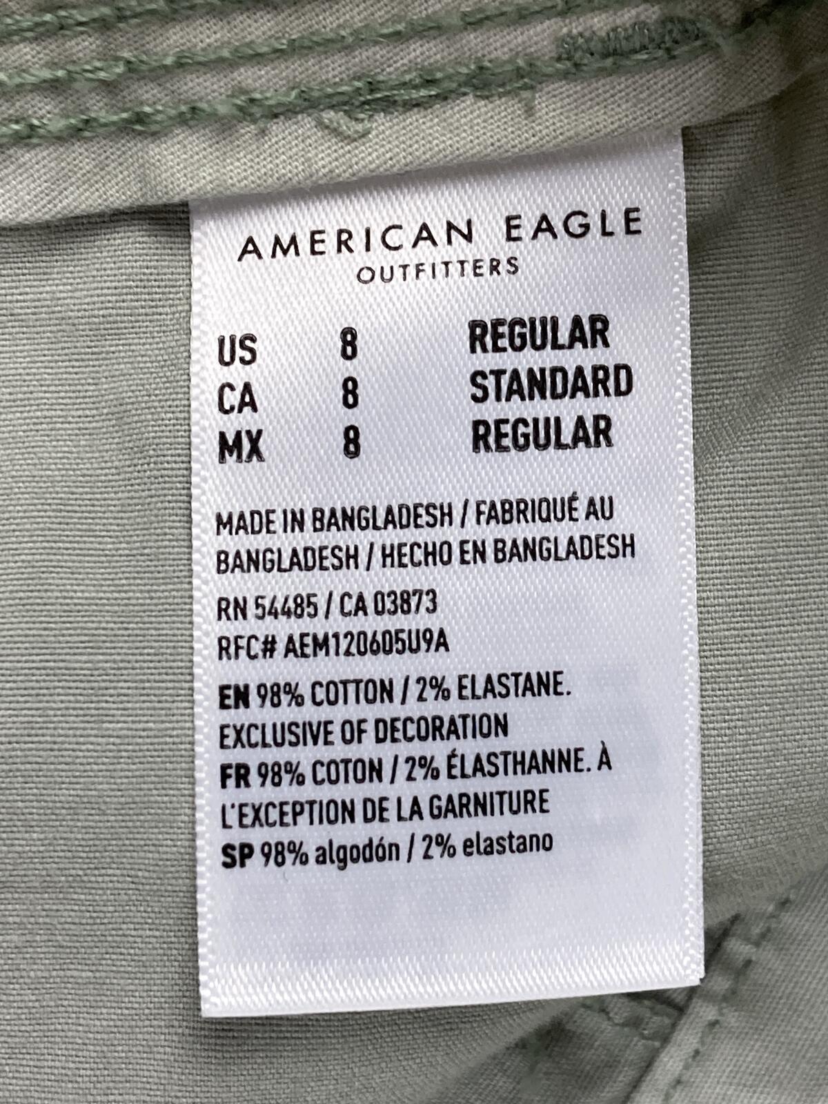 American Eagle Snappy Baggy Cargo Pants Womens 8 Sage Green Wide Leg Utility