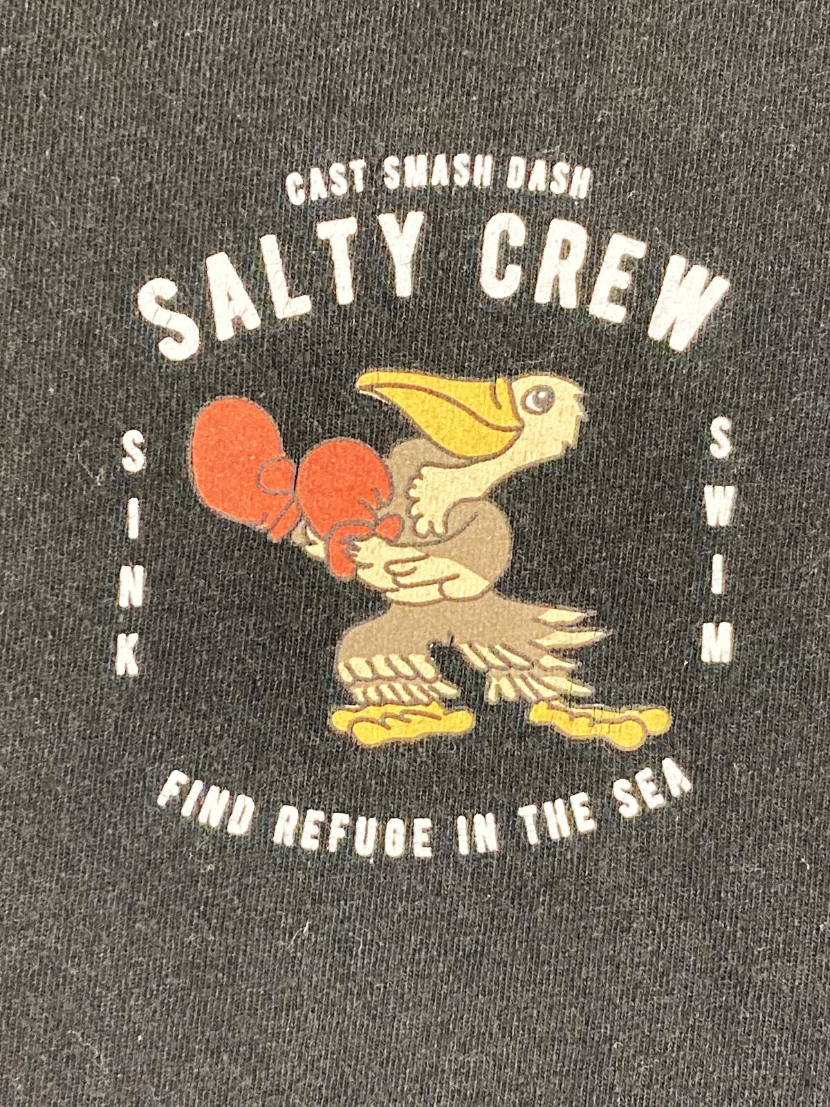 Salty Crew Dukes Up Pelican Boxing T Shirt Mens Black Cast Smash Dash Surf 2XL