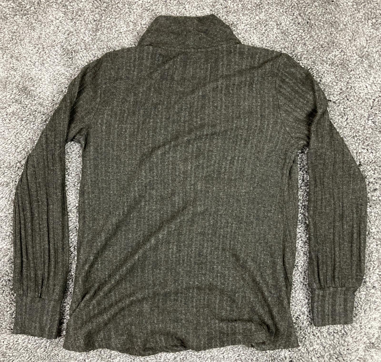 Maeve Rafela Hacci Surplice Faux Wrap Sweater Top Women's XS Grey Brown