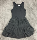 Heartloom Tammi Mini Dress Black Ribbed Knit Lace Trim Tiered Small