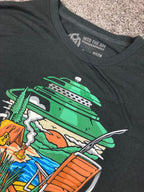 Into The AM T-Shirt Men’s Sz 3XL Graphic  Lantern Campfire Scene Black