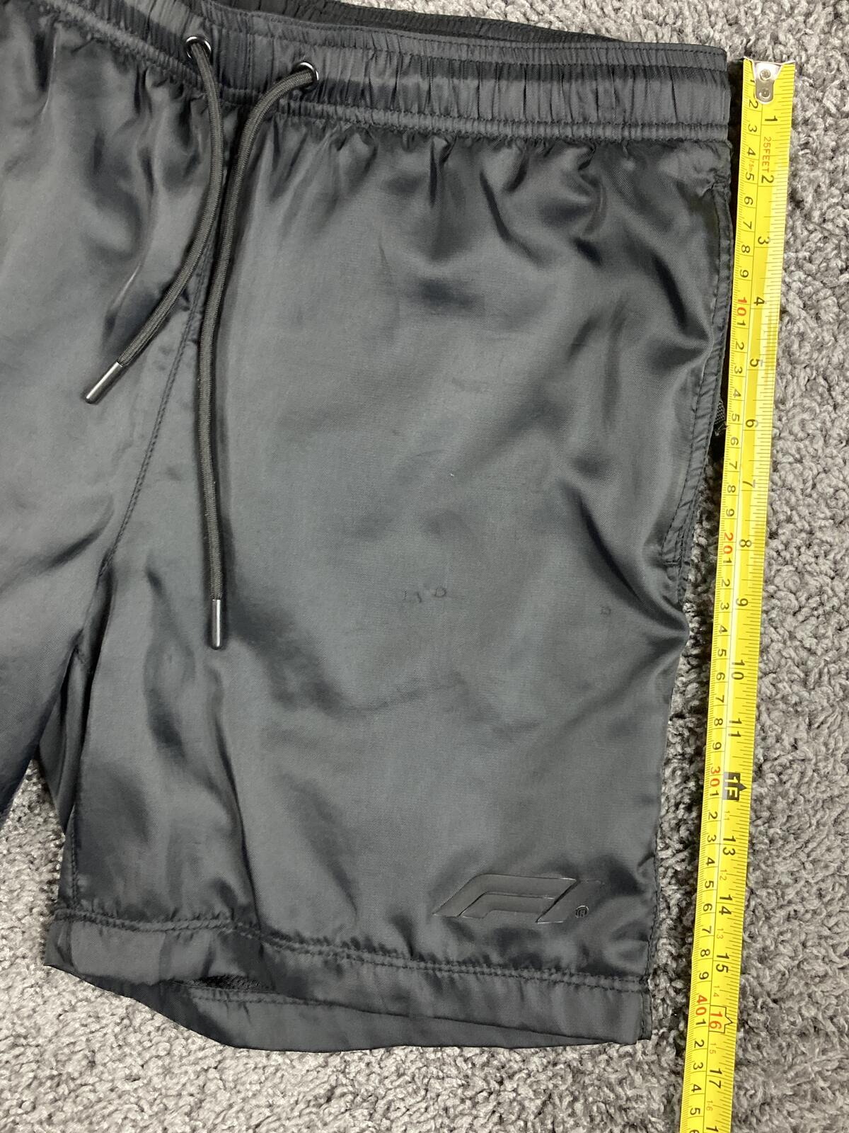 PacSun x Formula 1 F1 Men Nylon Cargo Shorts Black Mesh Lined Gym Size S Small