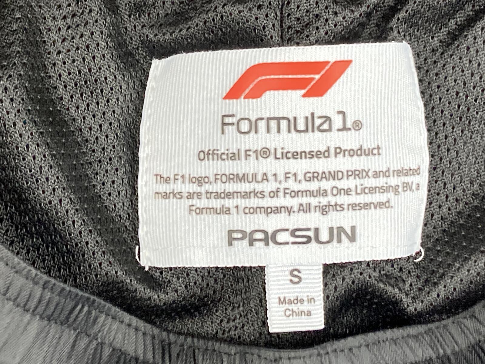 PacSun x Formula 1 F1 Men Nylon Cargo Shorts Black Mesh Lined Gym Size S Small