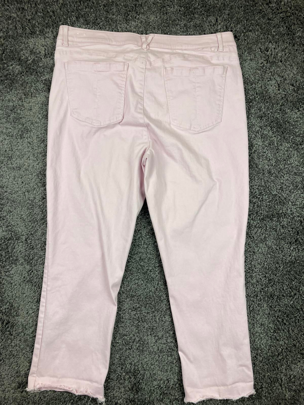 Wit & Wisdom Jeans Pink Raw Hem Crop Women 18 Stretch Cotton L20461PX2