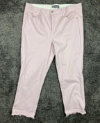 Wit & Wisdom Jeans Pink Raw Hem Crop Women 18 Stretch Cotton L20461PX2