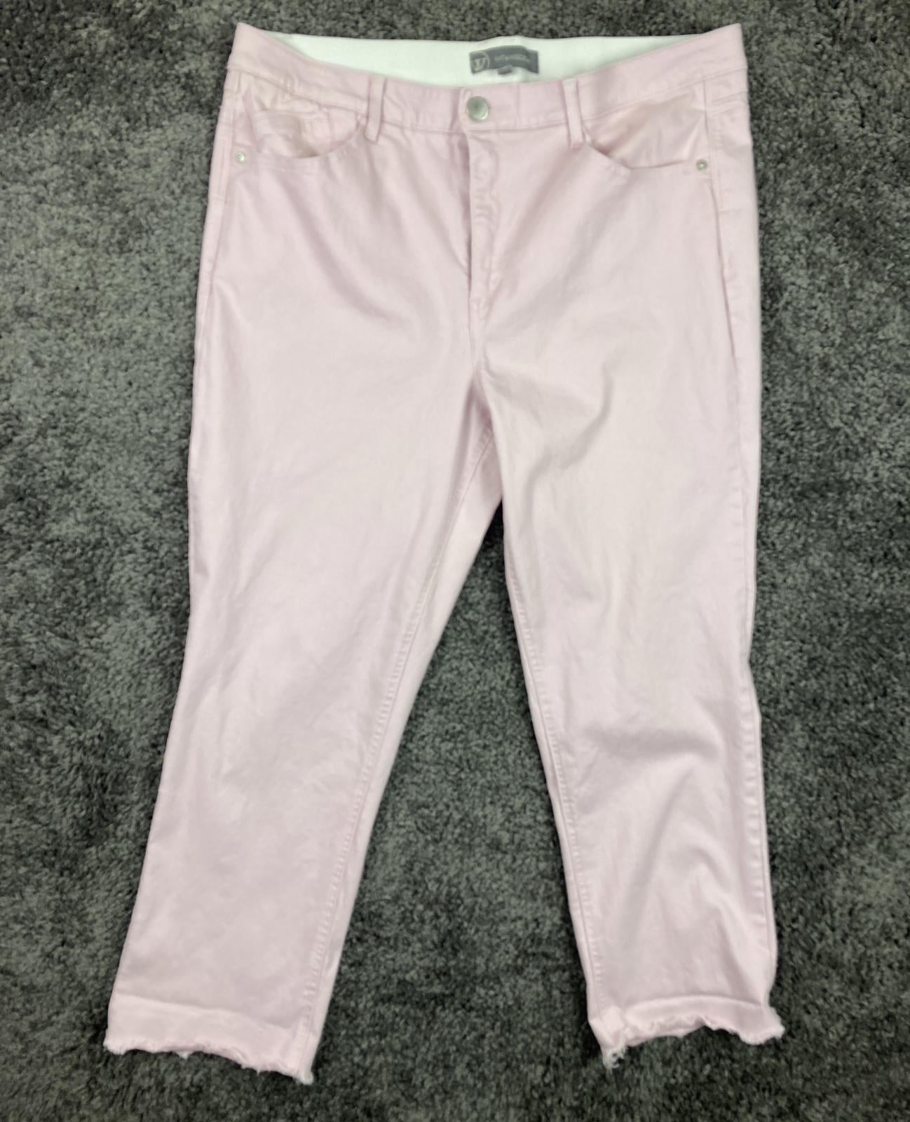 Wit & Wisdom Jeans Pink Raw Hem Crop Women 18 Stretch Cotton L20461PX2