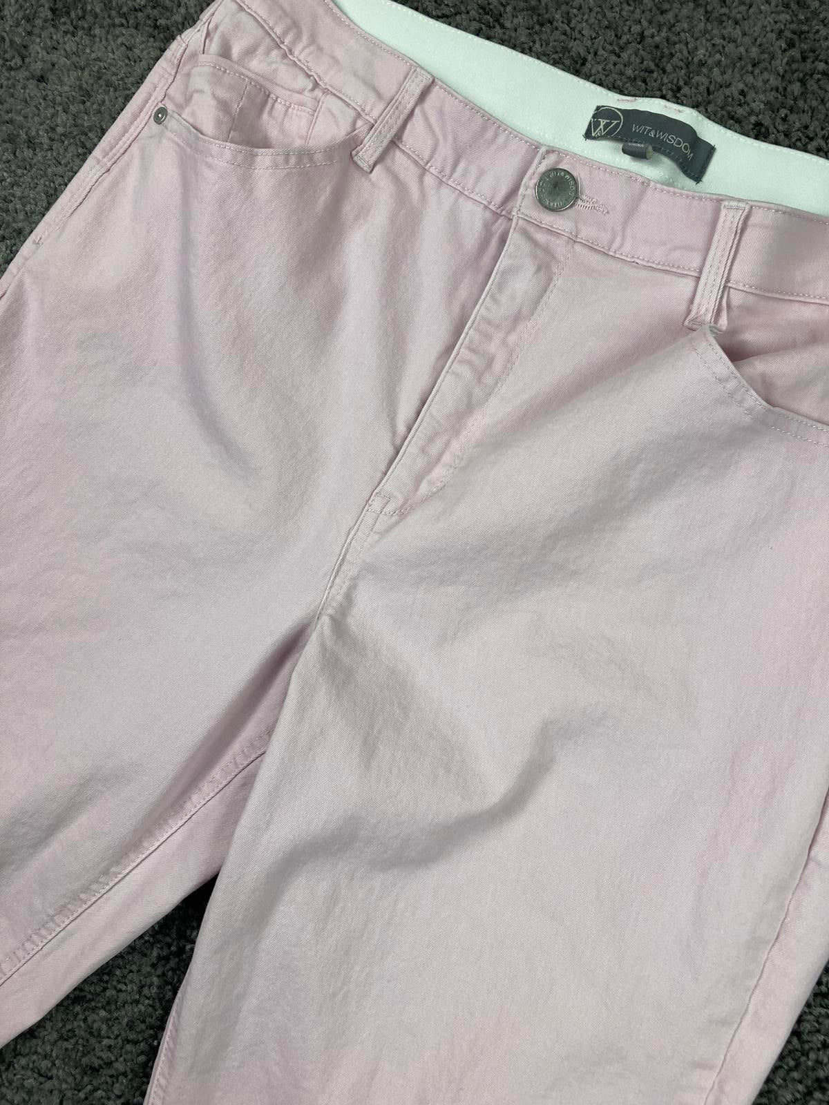 Wit & Wisdom Jeans Pink Raw Hem Crop Women 18 Stretch Cotton L20461PX2