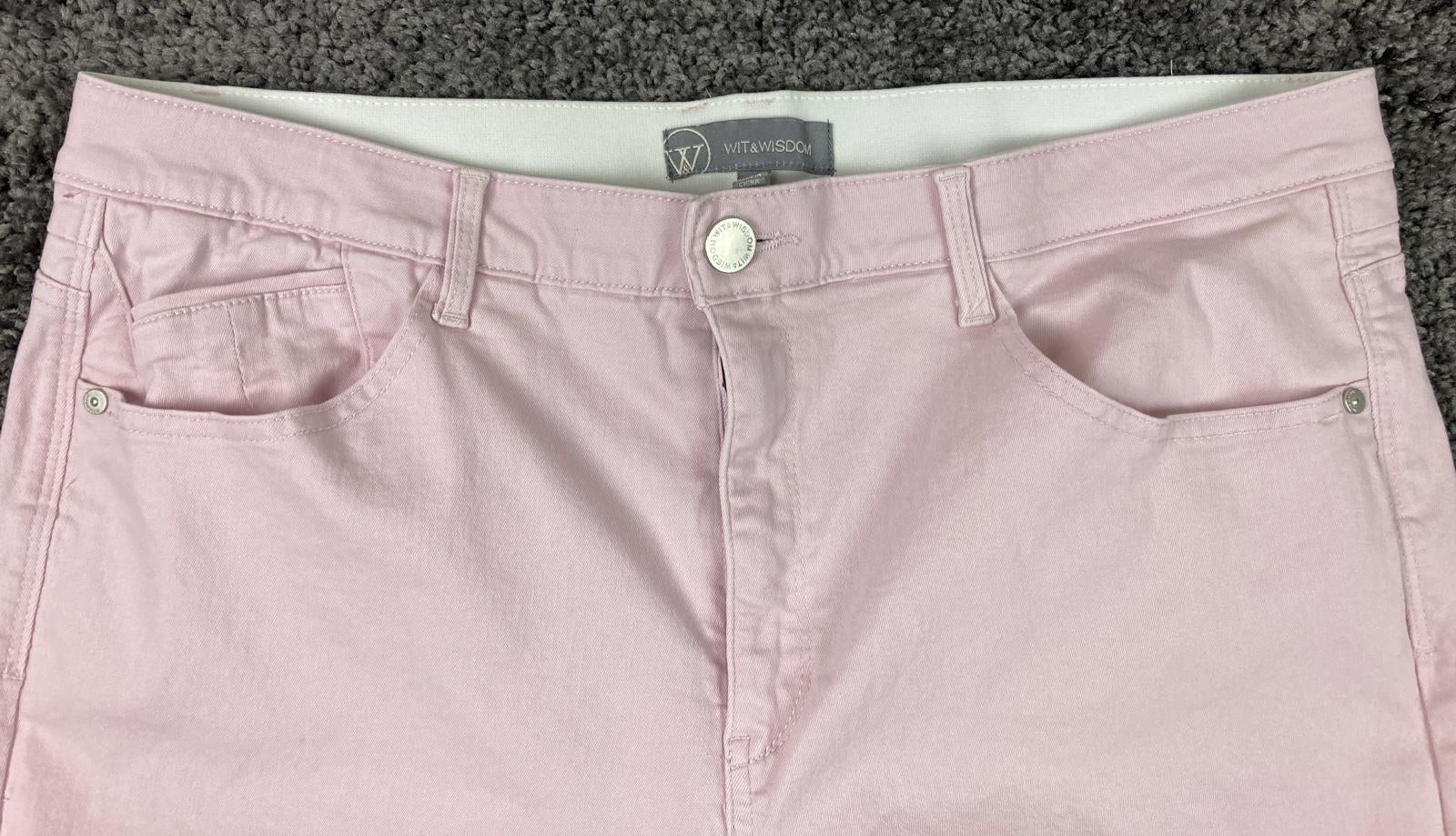 Wit & Wisdom Jeans Pink Raw Hem Crop Women 18 Stretch Cotton L20461PX2
