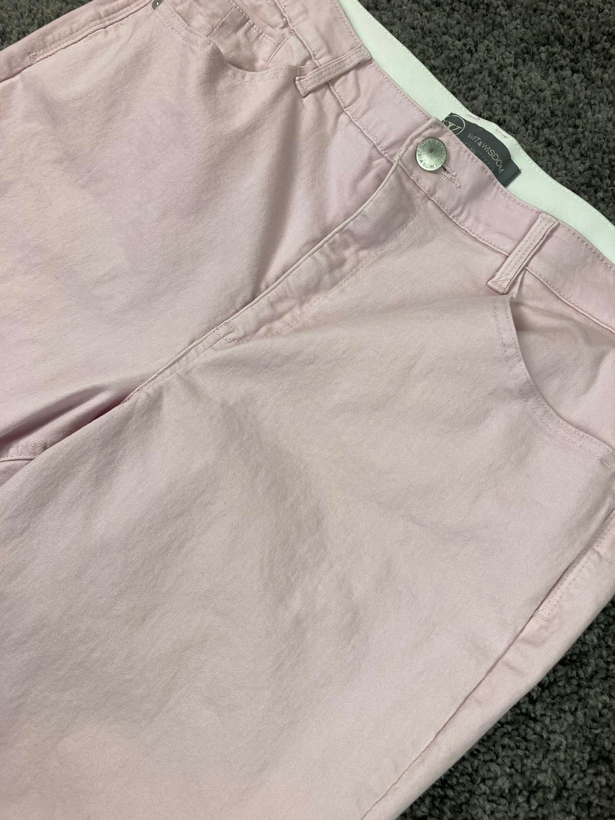 Wit & Wisdom Jeans Pink Raw Hem Crop Women 18 Stretch Cotton L20461PX2