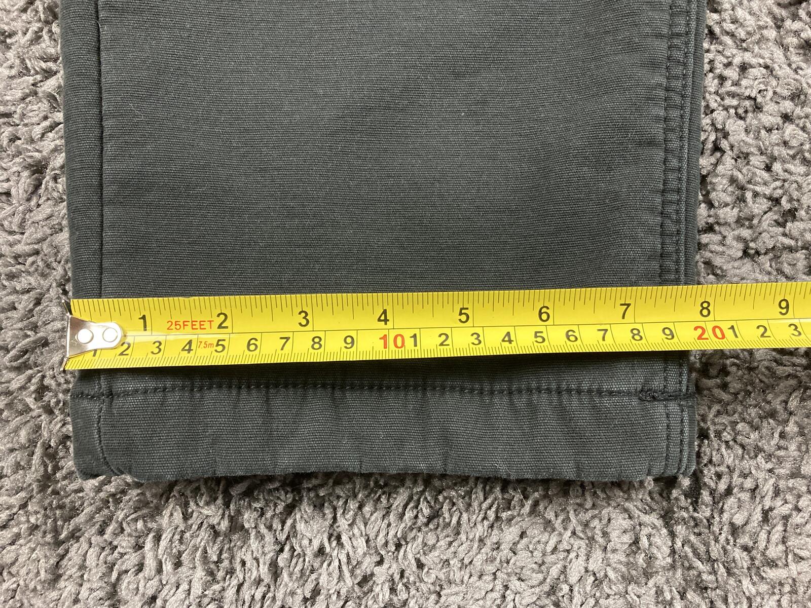 CAT Caterpillar Black Stretch Canvas Fleece Lined Work Pants Cotton Blend 36x30