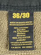 CAT Caterpillar Black Stretch Canvas Fleece Lined Work Pants Cotton Blend 36x30