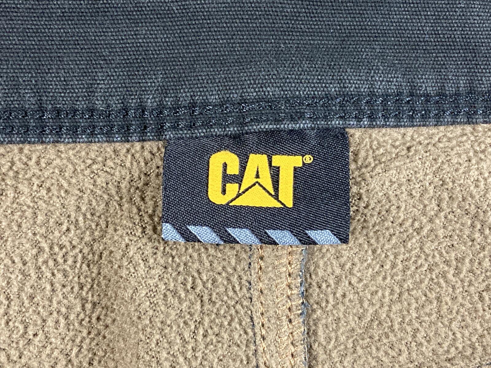 CAT Caterpillar Black Stretch Canvas Fleece Lined Work Pants Cotton Blend 36x30