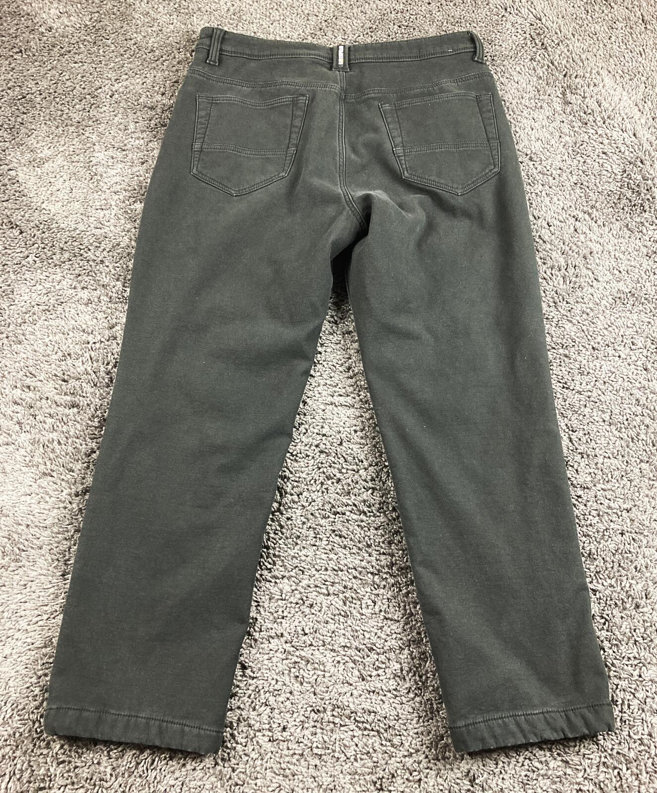 CAT Caterpillar Black Stretch Canvas Fleece Lined Work Pants Cotton Blend 36x30
