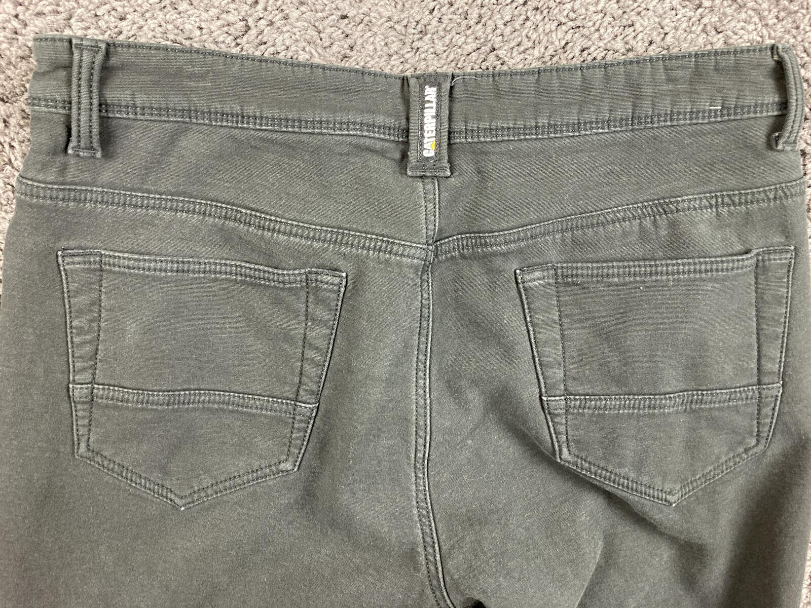 CAT Caterpillar Black Stretch Canvas Fleece Lined Work Pants Cotton Blend 36x30