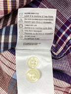 Vince Plaid Button Down Shirt Men's Blue Burgundy Linen Blend Sz M